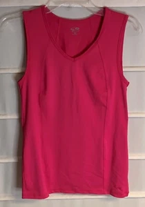 Champion rosa Stretch Polyester ärmellos V-Ausschnitt Pullover Top Größe Medium EG! - Bild 1 von 6