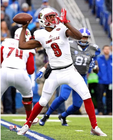 Lamar Jackson Louisville Cardinals Unsigned Throw vs Kentucky Wildcats Photo Cover