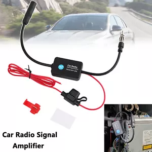 Car Auto Stereo FM & AM Radio Signal Antenna Aerial Signal Amp Booster Universal - Picture 1 of 8