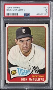 1965 TOPPS #53 DICK MCAULIFFE PSA 5 EX Detroit Tigers Graded - Picture 1 of 2
