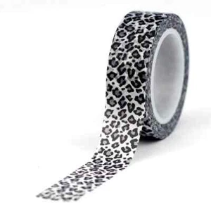 LEOPARD PRINT Washi Tape 15mmx10M Animal Wild Journal Adhesive Craft Bujo - Picture 1 of 1