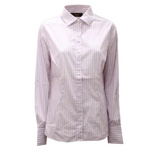5542AE camicia donna MAURO GRIFONI white/lilac stripes shirt woman - Picture 1 of 4
