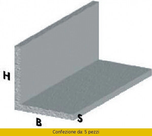 Arcansas Profilo Argento H.100 Angolare 25x25x1 Pezzi 5 P103A1 - Immagine 1 di 1
