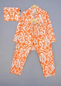 Conjunto de pijama de algodón estampado Ikat pijama hecho a mano ropa de dormir de verano pijama a juego. - Imagen 1 de 6