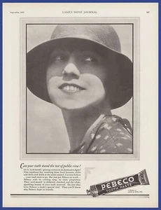 Antique Vintage 1929 PEBECO Toothpaste Bathroom Decor RARE Print Ad 1920's - Picture 1 of 1