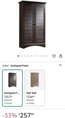 Gabinete de despensa alto de almacenamiento multiusos Sauder Harbor View L: 35 x 16 x 61 pulgadas Foto 1 de 4