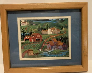 “Burma Road” By Charles Wysocki Framed 5x7 Matted Print Farmland Vintage - Picture 1 of 10