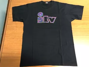 CAMISETA DE PROMOCIÓN NEGRA RARA USADA ORIGINAL DE 1980 ITV EDMONTON ALBERTA GRANDE - Imagen 1 de 4