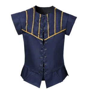 Renaissance Medieval Men Vest Tops Waistcoat Halloween Party Cosplay Costunme - Picture 1 of 46