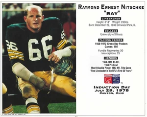 Unsigned Photo File 8x10 RAY NITSCHKE Green Bay Packers HOF Induction Photo - Picture 1 of 1