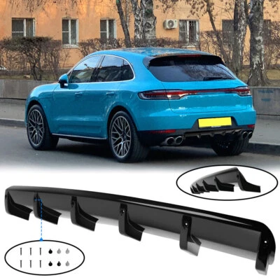 Parachoques trasero difusor alerón divisor brillo labial negro para Porsche Macan S Sport Foto 1 de 4