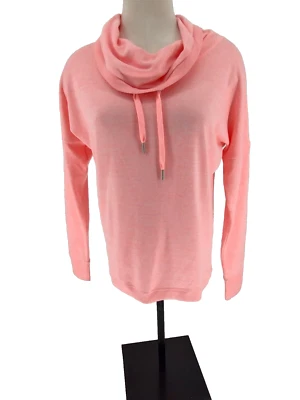 Gerry Woman's Pink Cowl Neck Drawstring Pullover Tunic Size Small Long Sleeves - Image 1 of 4