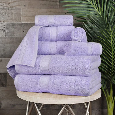 Thick Egyptian Cotton Towel Set of 8, Plush Absorbent Face, Hand & Bath Towels - Image 1 of 4