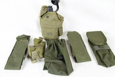 Lote de Bolsa de Equipo Táctico Vintage Colección Verde Negro Halcón Cantimplora Cuchillo Estuche Foto 1 de 4