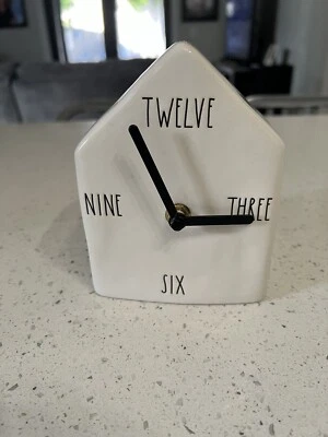 Rae Dunn Clock, 6x4" House Shape - Image 1 of 4