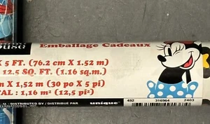 Disney Minnie Mouse Wrapping Paper NEW 12.5 SqFt - Picture 1 of 2