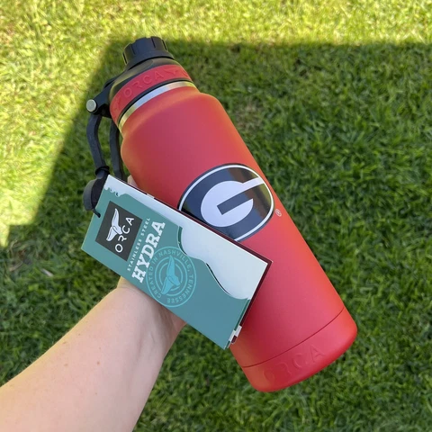 ORCA Georgia Bulldogs 34oz. Large Logo Hydra Water Bottle Stainless Steel UGA Cover
