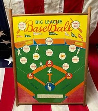 Vintage 1940s Big League Baseball Tin Litho Dart Board Game Magnetic Saf T Dart