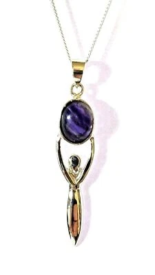Pendente della collana della dea della pietra preziosa della fluorite... - Immagine 1 di 4