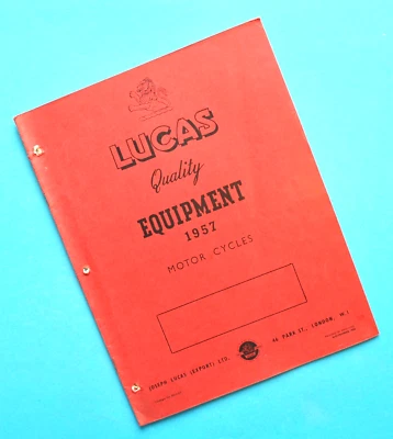 1957 Motorcycle Parts Catalog Lucas Electrical Manual Book BSA Norton Triumph - Image 1 of 4