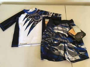 NWT Disney Store Black Panther Boy Rash Guard & Swim Trunks Set UPF 50+ Marvel - Picture 1 of 3