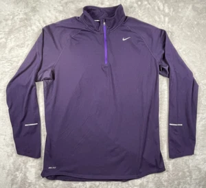 Nike Element Dri-Fit Running Pullover Purple XL Reflective Quarter Zip Shirt - Picture 1 of 10