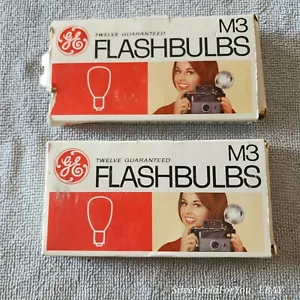 2 Packs (19) Bulbs Of Vintage GE M3 Camera Clear Flashbulbs In Original Boxes - Picture 1 of 7