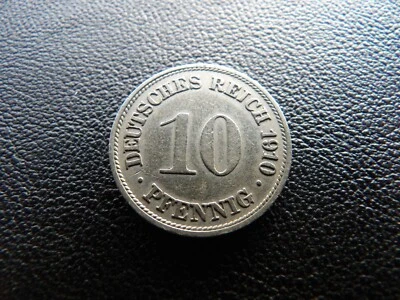 Germany 1910 G 10 pfennig  Wilhelm II - Large crowned Imperial Eagle WWI  (#2) - Image 1 of 3