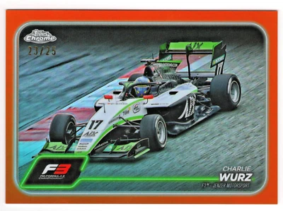 2024 Topps Chrome Formula 1 F1 Charlie Wurz #130 Orange Car Refractor /25 - Image 1 of 2