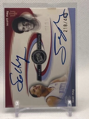 2005 Press Pass Champions Dual Auto IU UNC Hoosiers Scott May & Sean May - Image 1 of 3