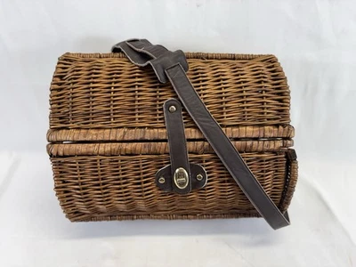 Cesta de vinho vintage Picnic Time BACCHUS barril de vime - Imagem 1 de 4