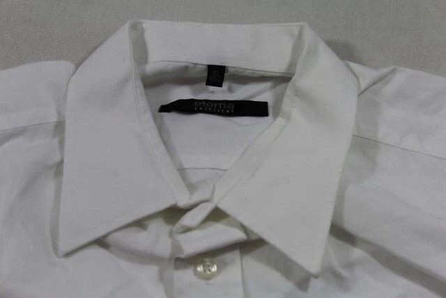 Eterna Excellent Camicia A Maniche Lunghe 42 Bianca Unicolore Molto Buona #E7693 - Immagine 1 di 1