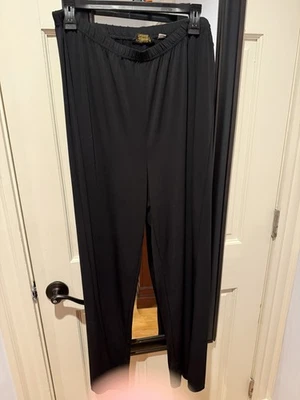 Pantalones Bob Mackie Usables Arte Negros Pierna Ancha Poliéster Spandex Mujer P1X Foto 1 de 4