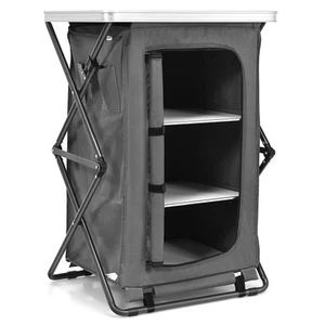 Portable Camping Storage Cabinet Folding Pop-Up Cupboard w/ Bag Medium Size - Picture 1 of 8