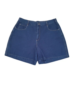 Shorts jeans azul escuro algodão tamanho 22 Venezia cintura alta casual - Imagem 1 de 4