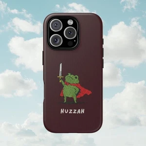 Huzzah Faux Frosch mit Schwert Cord Mittelalter Frosch Handyhülle für iPhone 11 bis 16 - Bild 1 von 4