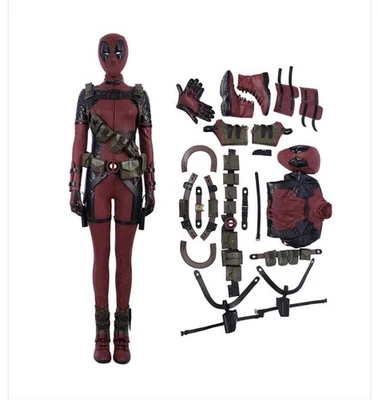 Disfraz de Disfraz de Disfraz de Piscina para Dama Mono Máscara Zapatos Accesorios Deadpool Mujeres Trajes Foto 1 de 4