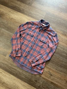 Faherty Legend Sweater Flannel Shirt Large Pink Blue Shacket Outdoors Prep Mens - Picture 1 of 8