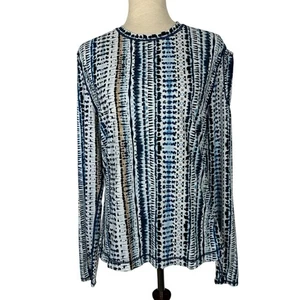 BloqUV Jantzen 50+ UPF Camisa de Protección Solar para Mujer XL Azul Blanco Golf Natación Playa Top - Imagen 1 de 13