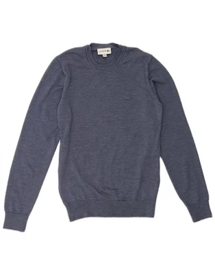 LACOSTE Mens Crew Neck Jumper Sweater Size 2 XS Blue Virgin Wool CR06 - image 1 of 3