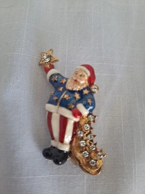PIN PATRIÓTICO DE SANTA CHRISTOPHER RADKO EE. UU. NUEVO EN CAJA Foto 1 de 4