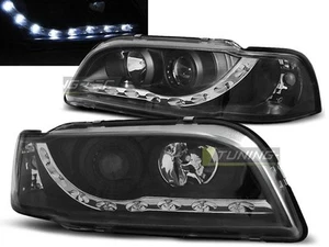 Scheinwerfer LED Tagfahrlicht Optik für Volvo S40 V40 1996-2000 Schwarz LPVO06-E - Picture 1 of 7