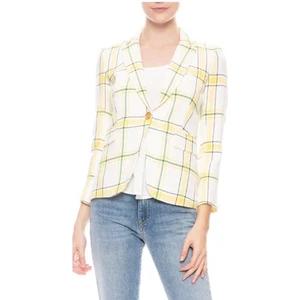 Veronica Beard Schuljungen Blazer Jacke gelb grün Fensterscheibe Größe 0 - Bild 1 von 13