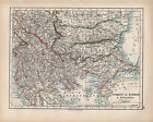 1899 Vittoriano Mappa ~ Turchia In Europa & Bulgaria ~ Rumelia Bulgaria