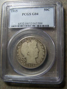 1915 Barber Half -- PCGS G04 -- Rare 138,450 Minted - Picture 1 of 2