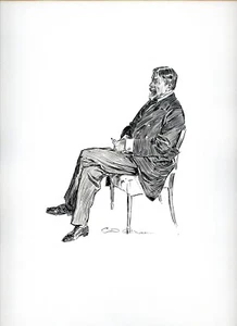 George Du Maurier, Charles Dana Gibson, 1898 Kupferstich Vintage Kunstdruck - Bild 1 von 4