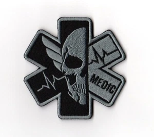 Medic Skull Patch I Military Paramedic EMS EMT Heart Monitor Army Symbol Logo - Picture 1 of 1