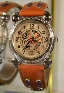 Damen Vintage Lederuhr Perini Kokopelli Regenmacher von Mohave Desert Tribal - Bild 1 von 5