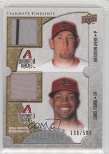 2009 Ballpark Collection Teammate Timelines Dual Swatch Brandon Webb Chris Young