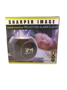 SHARPER IMAGE Star Projection DIGITAL CLOCK Nature Sounds Date 4'' Alarm Clock - Picture 1 of 6